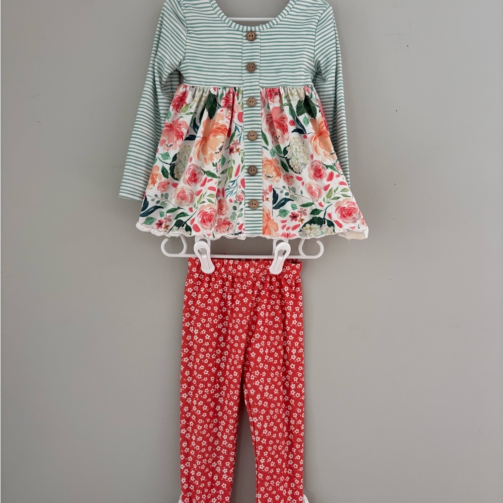Cheeky Plum Striped and Floral Set